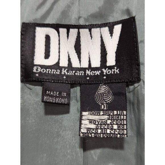 DKNY Women's Green Solid Pure Wool Blazer Jacket & Pencil Skirt Suit Set Size 10 - Picture 2 of 9